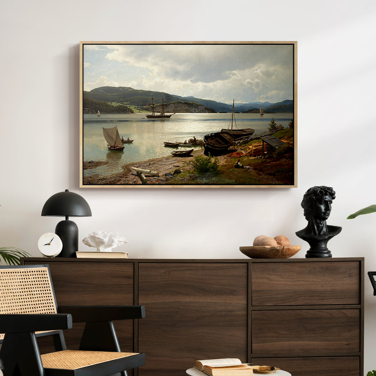 By the Water, 1876 - Floater Framed Canvas Print