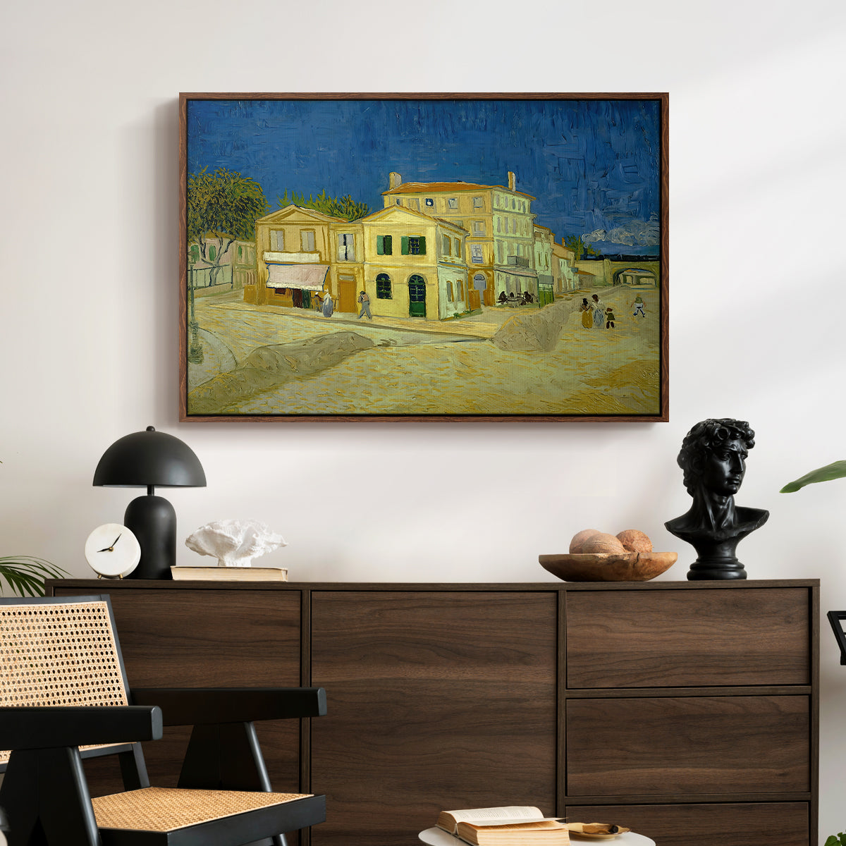 The Yellow House (The Street), 1888 - Floater Framed Canvas Print