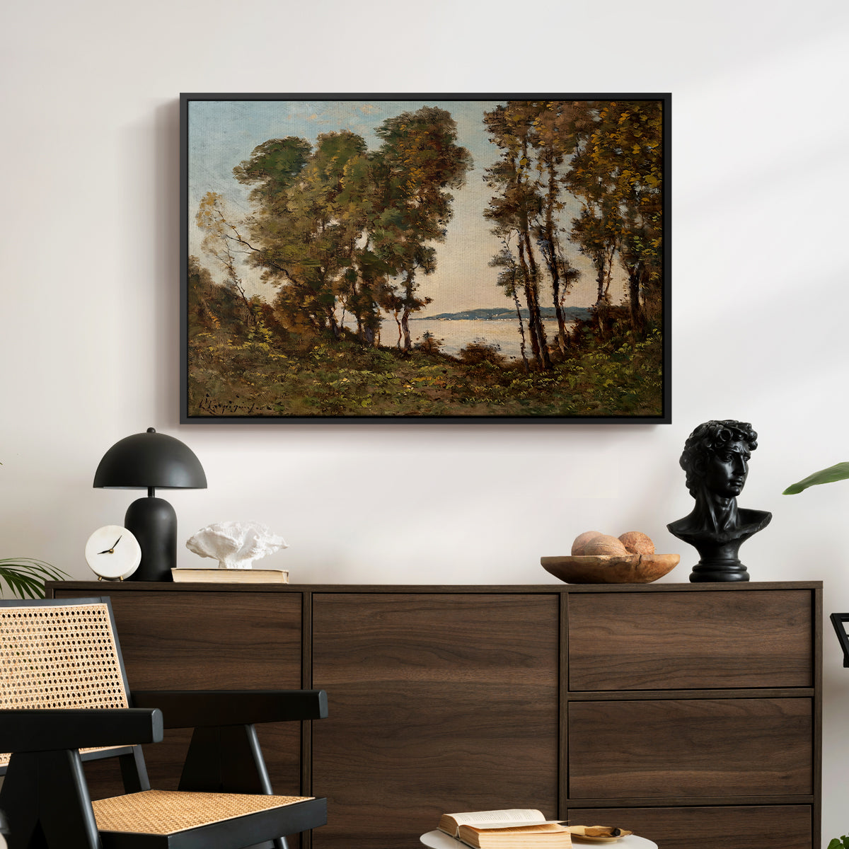 The Banks of the Allier, 1894 - Floater Framed Canvas Print
