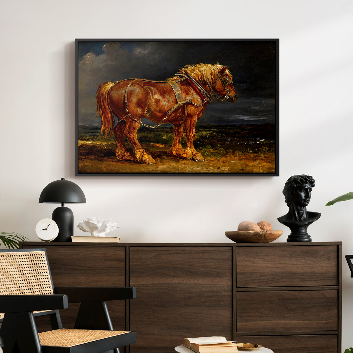 The Shire Horse Elephant in an Extensive Landscape, c. 1850s - Floater Framed Canvas Print