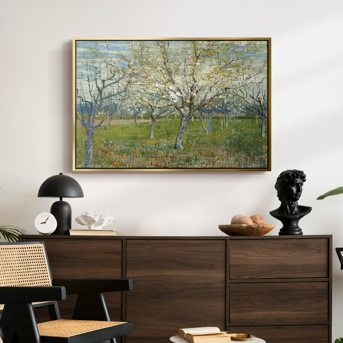 The Pink Orchard, 1888 - Floater Framed Canvas Print