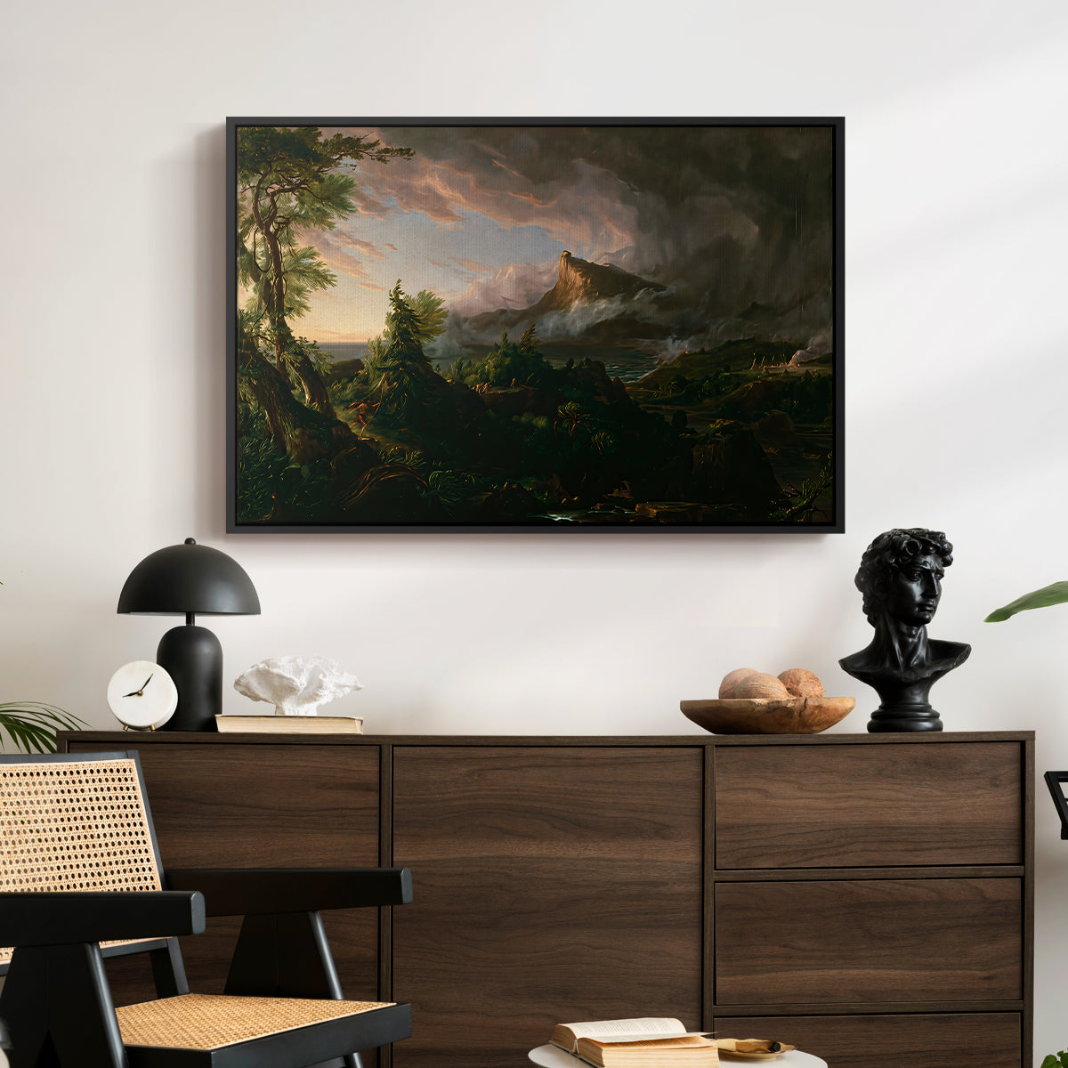 The Course of Empire: The Savage State, 1834 - Floater Framed Canvas Print
