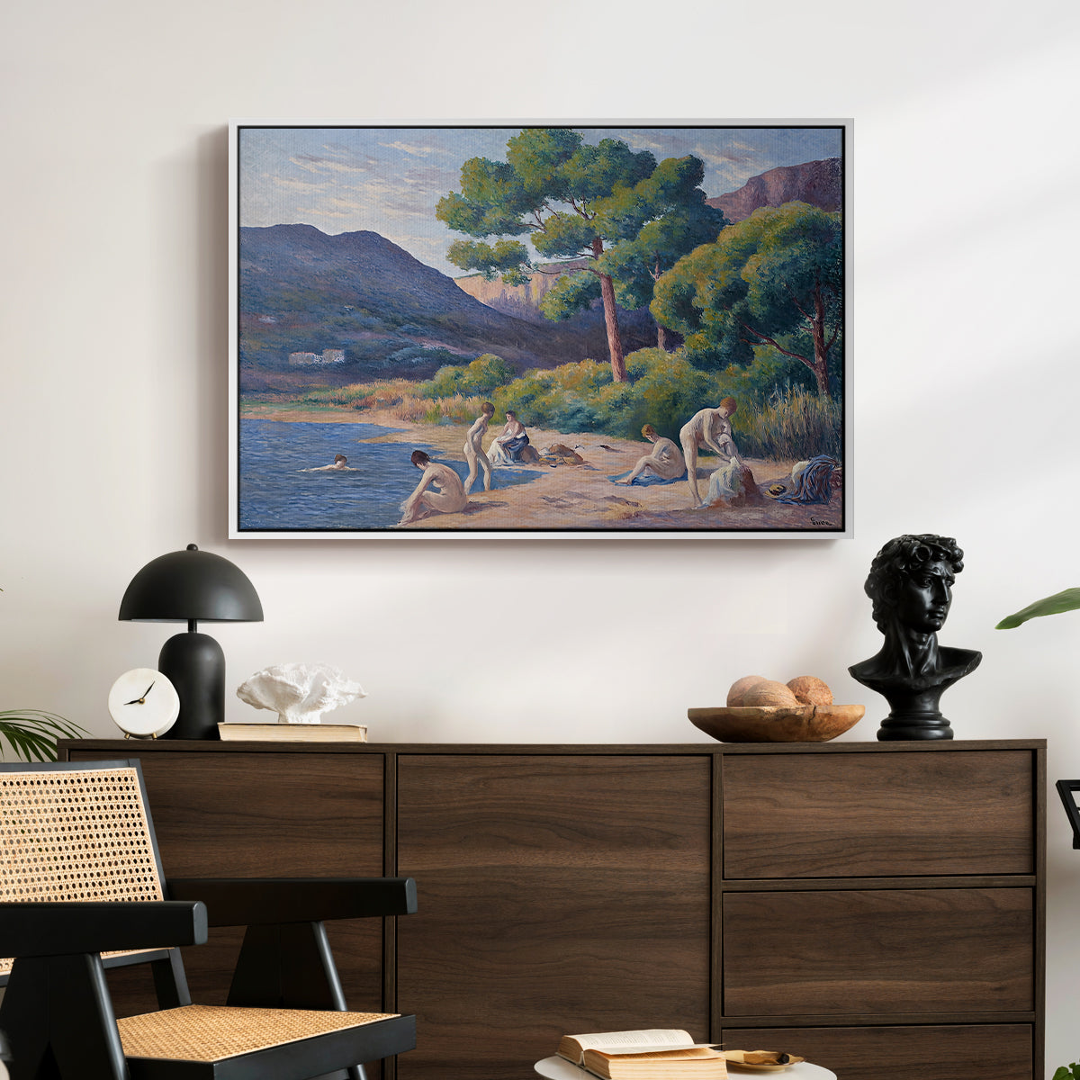Bathers in Saint-Tropez, c. 1909 - Floater Framed Canvas Print