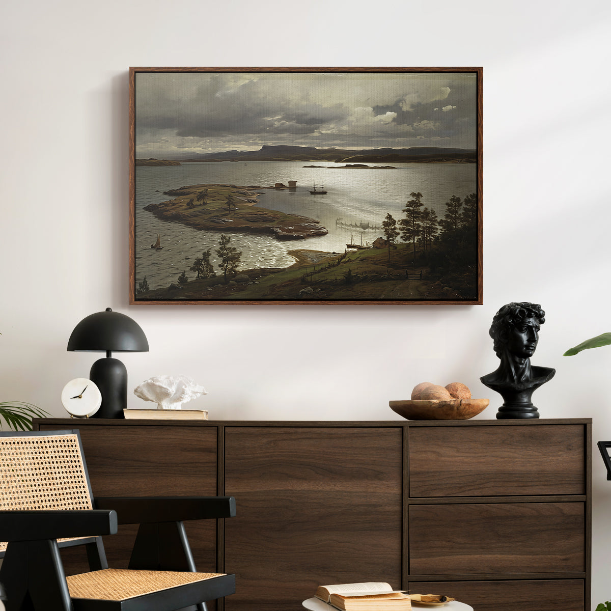 The Fjord at Sandviken (Sandviksfjorden), 1879 - Floater Framed Canvas Print