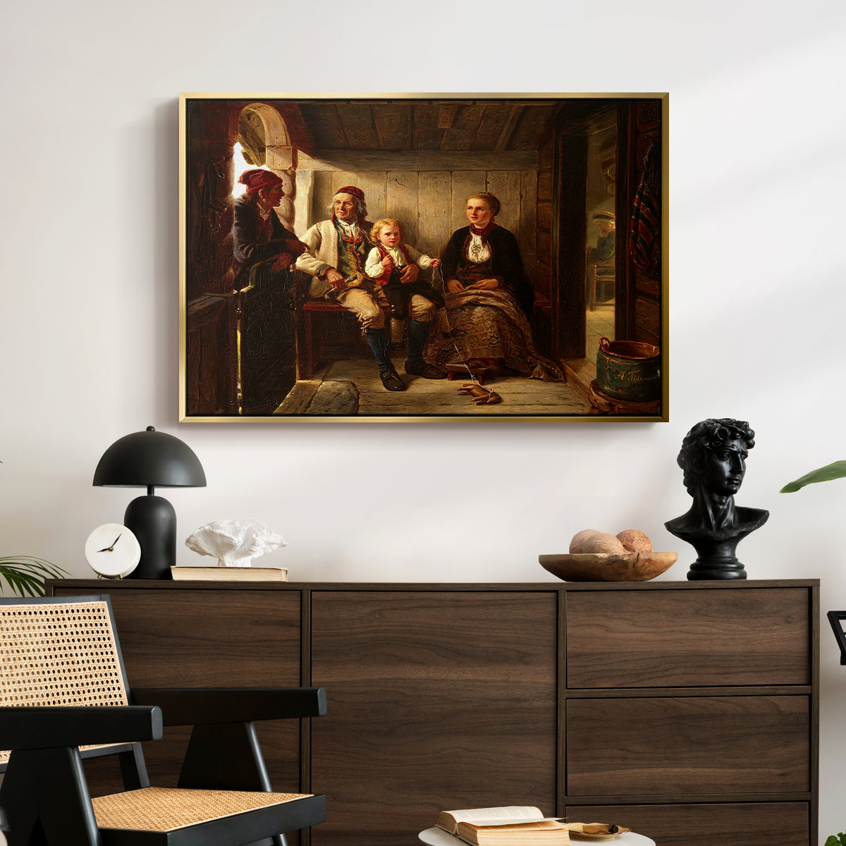 Neighbors (Naboer), 1855 - Floater Framed Canvas Print