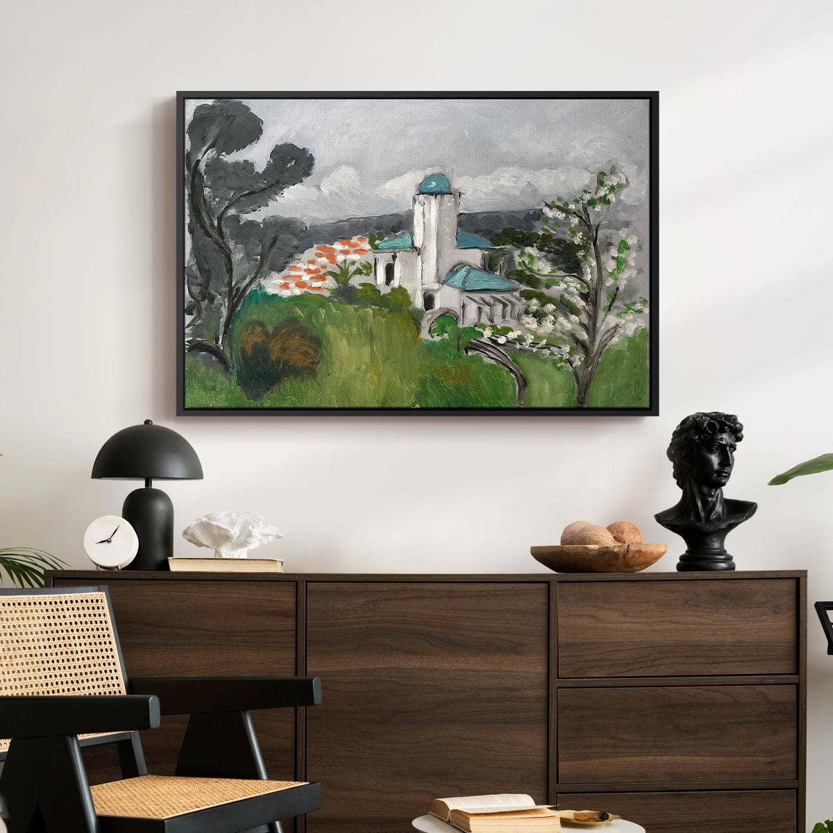 The Blue Villa (La Villa Bleue), c. 1918 - Floater Framed Canvas Print