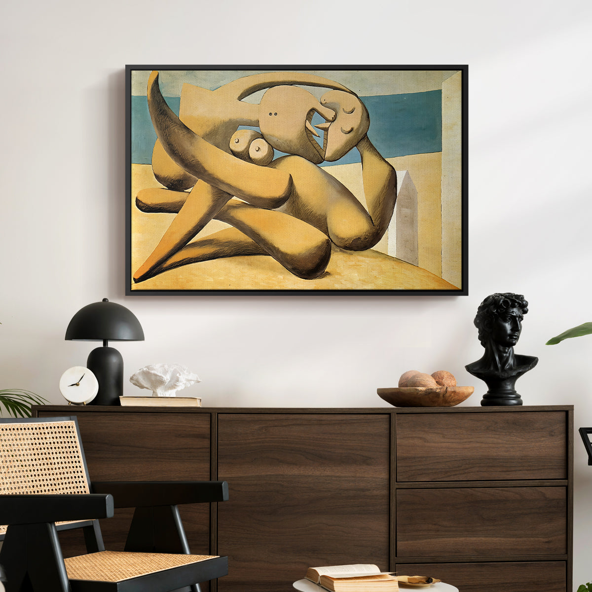 Figures at the Seaside (The Kiss), 1931 - Floater Framed Canvas Print