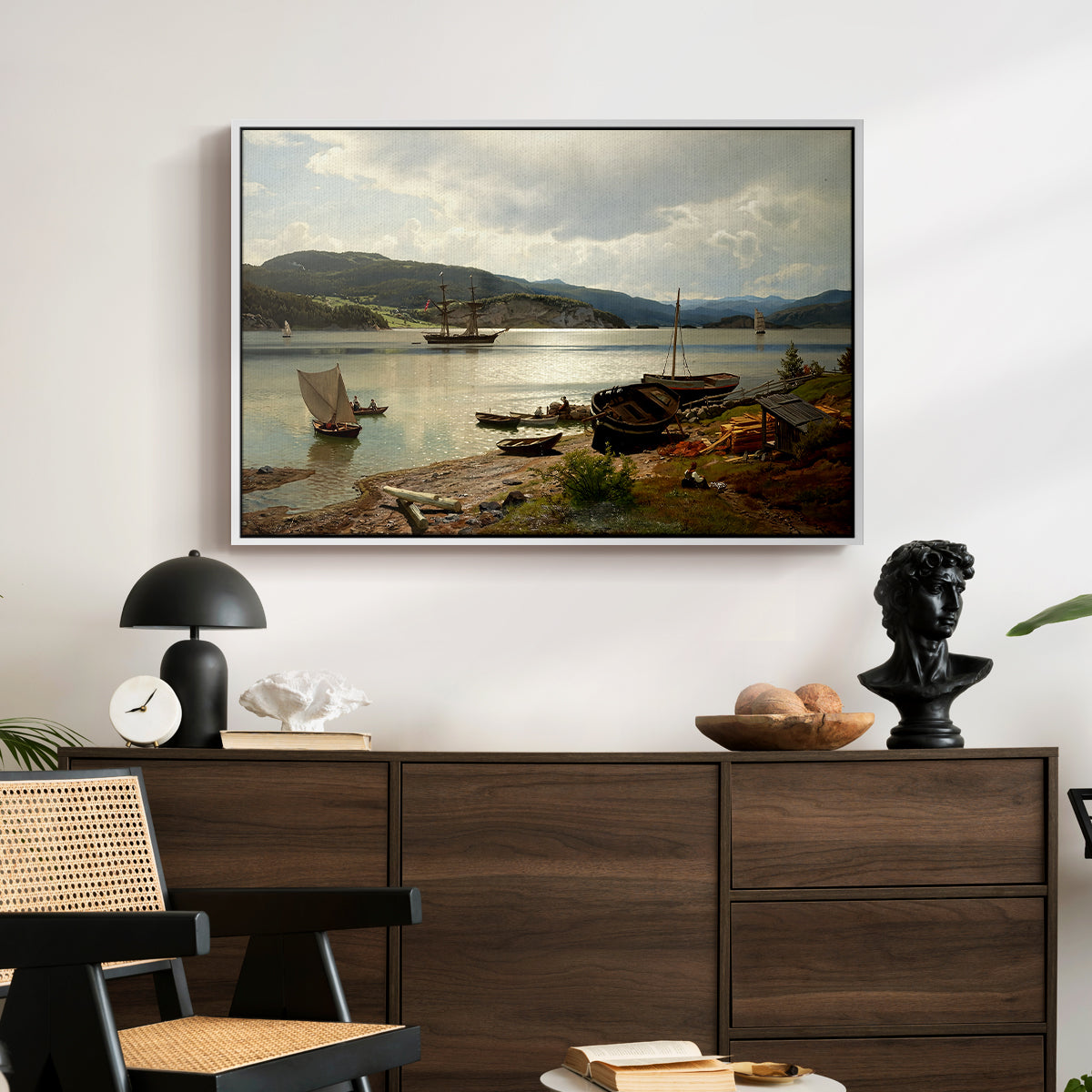 By the Water, 1876 - Floater Framed Canvas Print