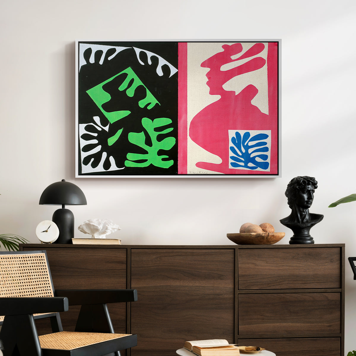Composition, Black and Red, from Jazz, 1947 - Floater Framed Canvas Print