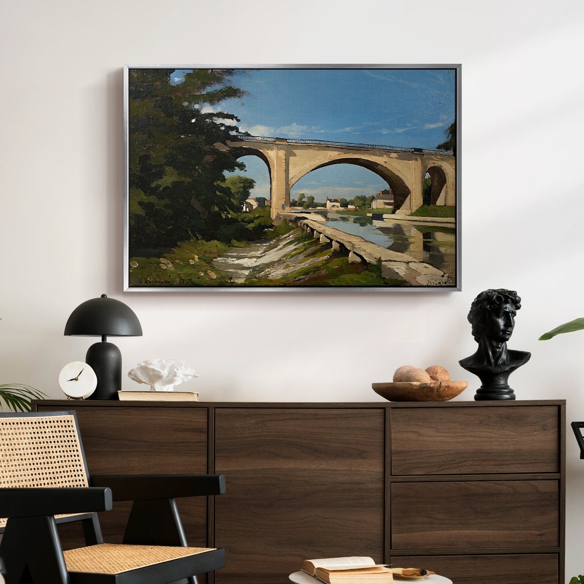 The Railroad Bridge at Briare, 1888 - Floater Framed Canvas Print