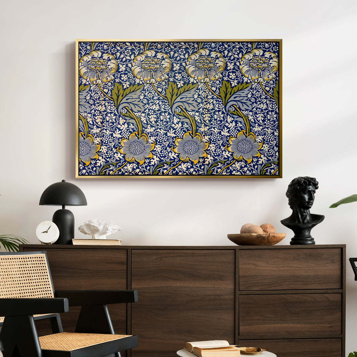 Kennet - Indigo/Gold, 1883 - Floater Framed Canvas Print