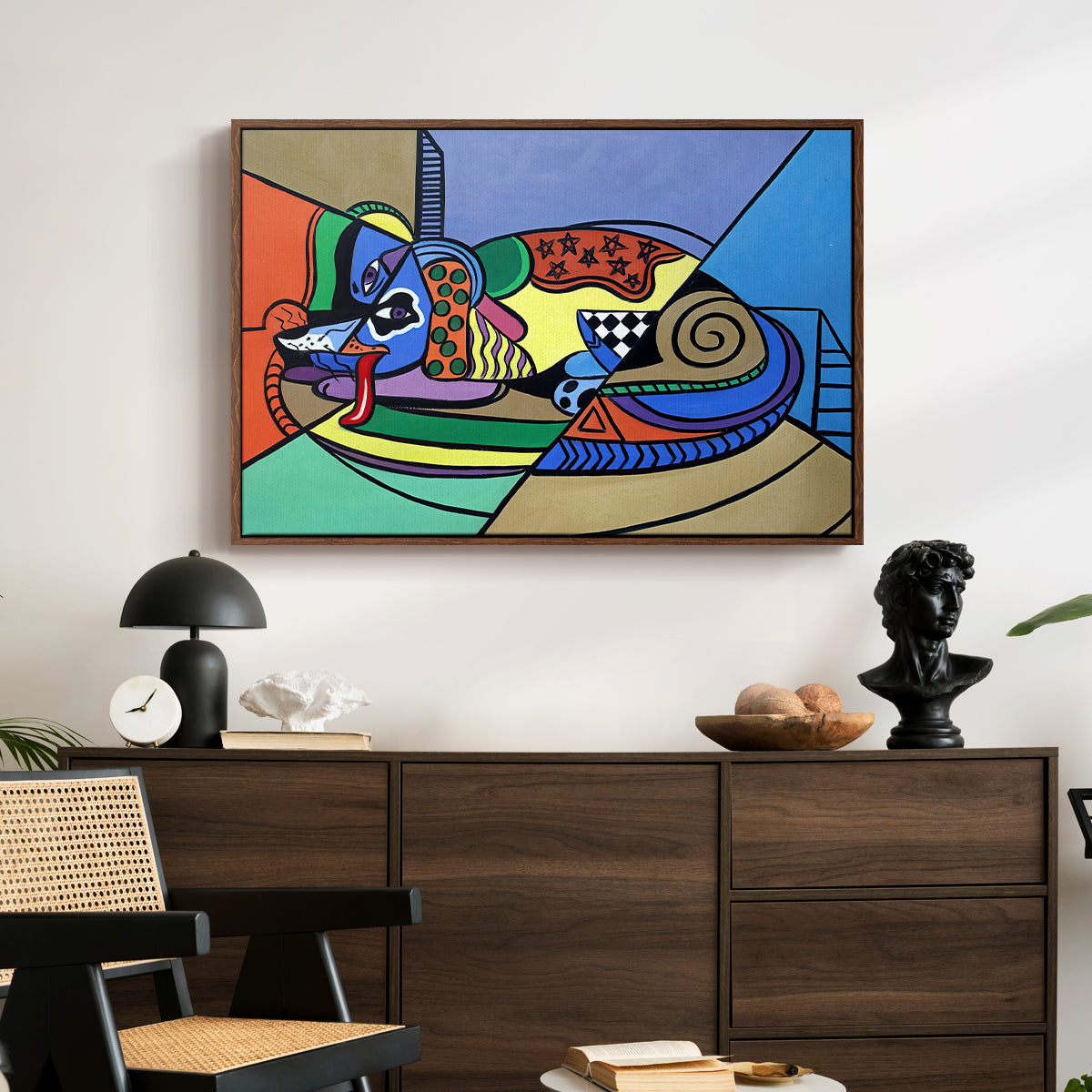 A Dog Named Picasso - Floater Framed Canvas Print