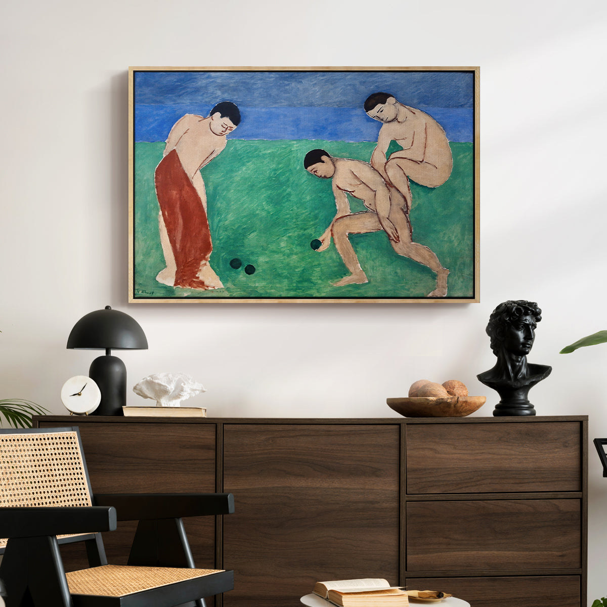 Game of Bowls, 1908 - Floater Framed Canvas Print