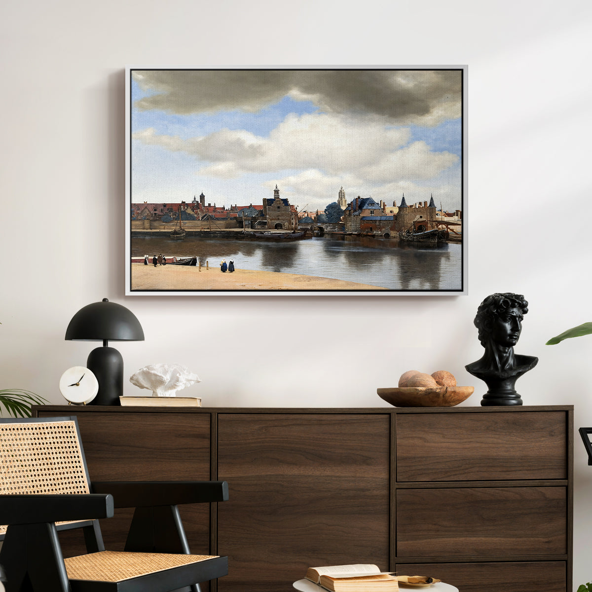 View of Delft, c. 1660-1661 - Floater Framed Canvas Print