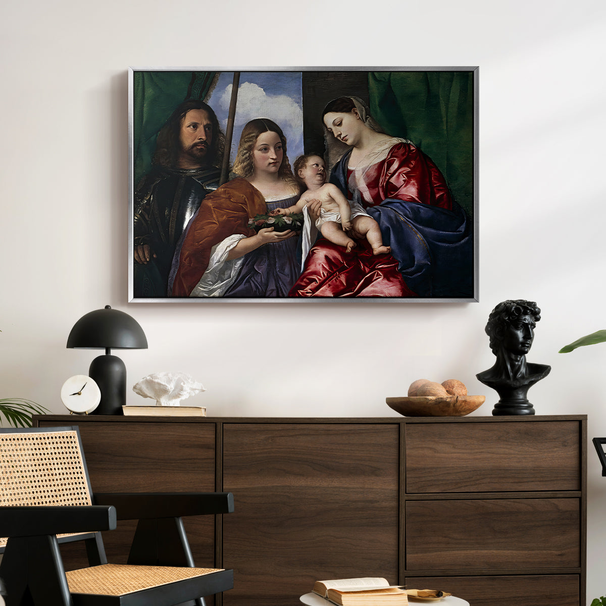 Madonna and Child with Saints Dorothy and George, c. 1516 - Floater Framed Canvas Print