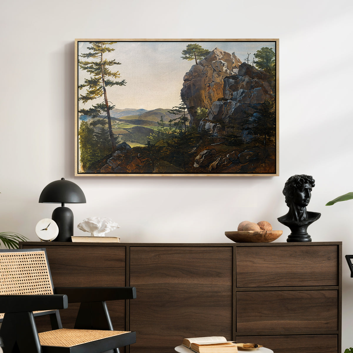 Landscape with the Balbersteine near Miesenbach, 1839 - Floater Framed Canvas Print