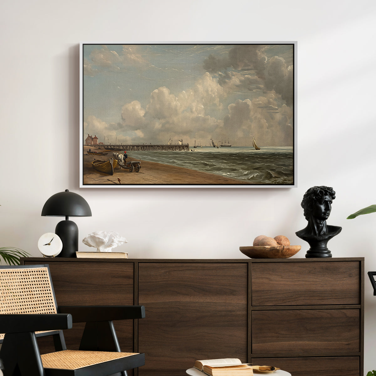 Yarmouth Jetty, 1822 - Floater Framed Canvas Print