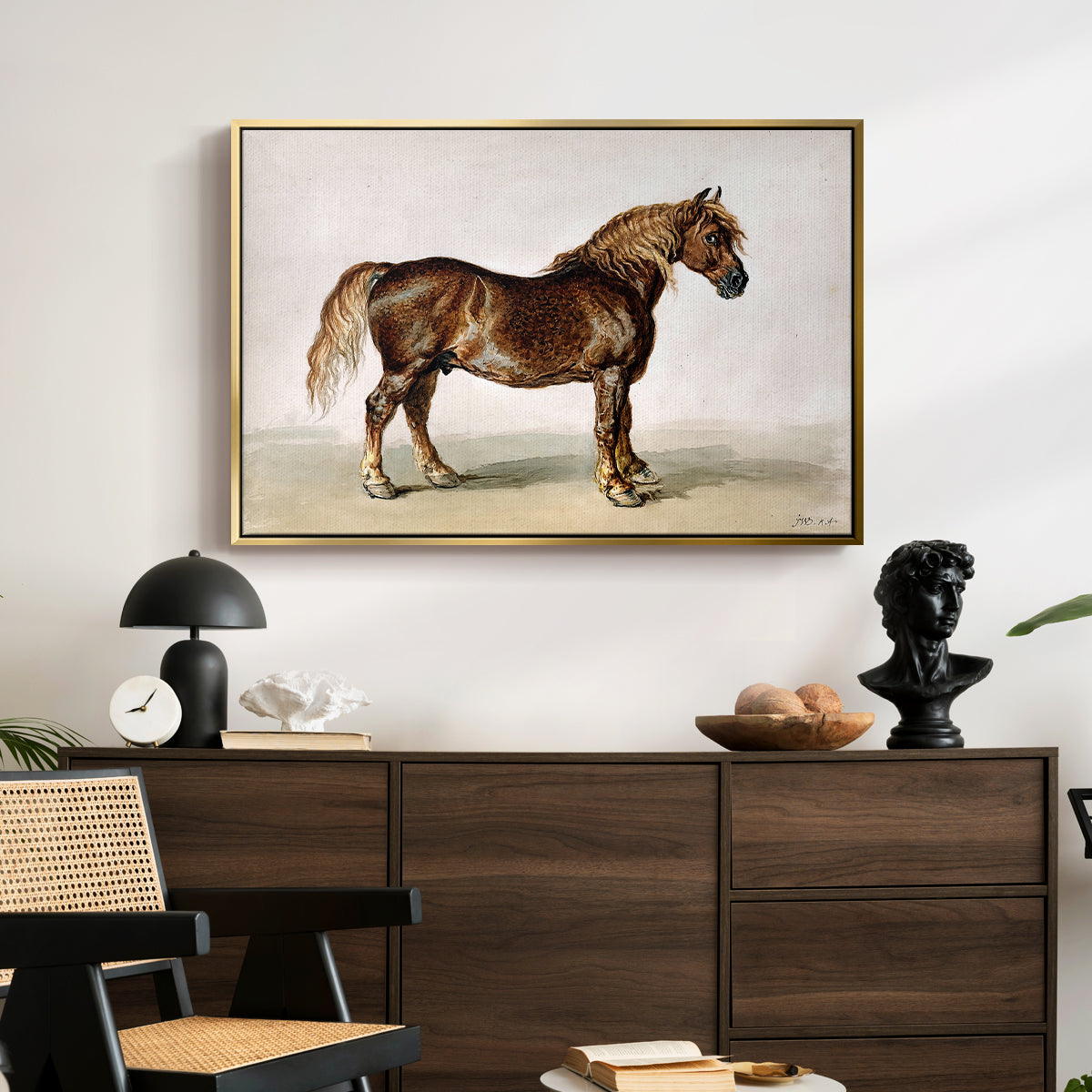 A Cart-Horse - Floater Framed Canvas Print