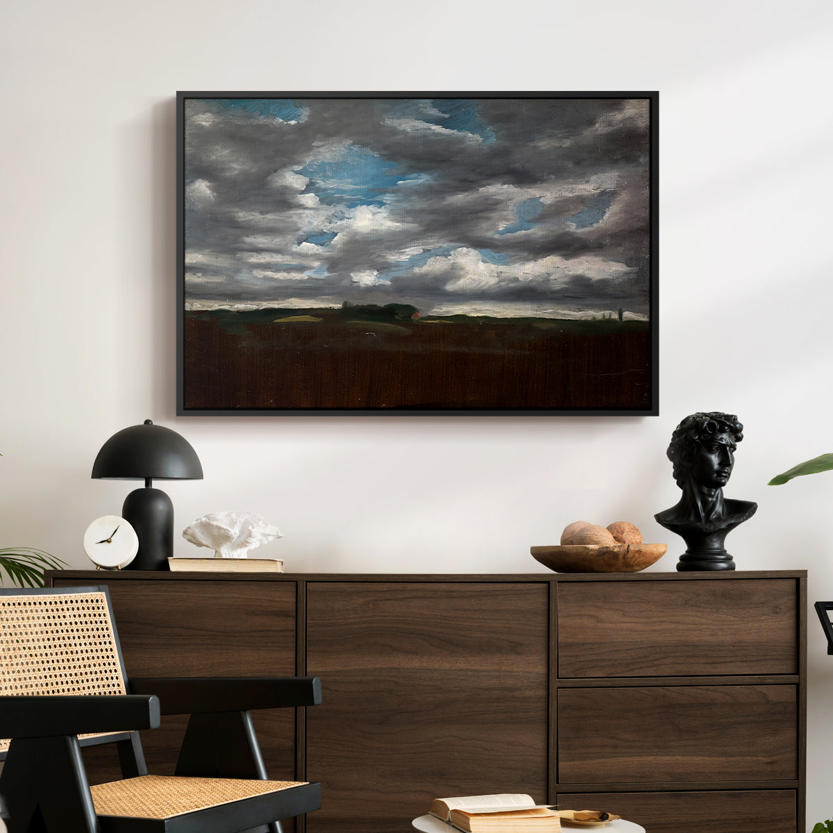 Extensive Landscape with Grey Clouds, c. 1821-1822 - Floater Framed Canvas Print