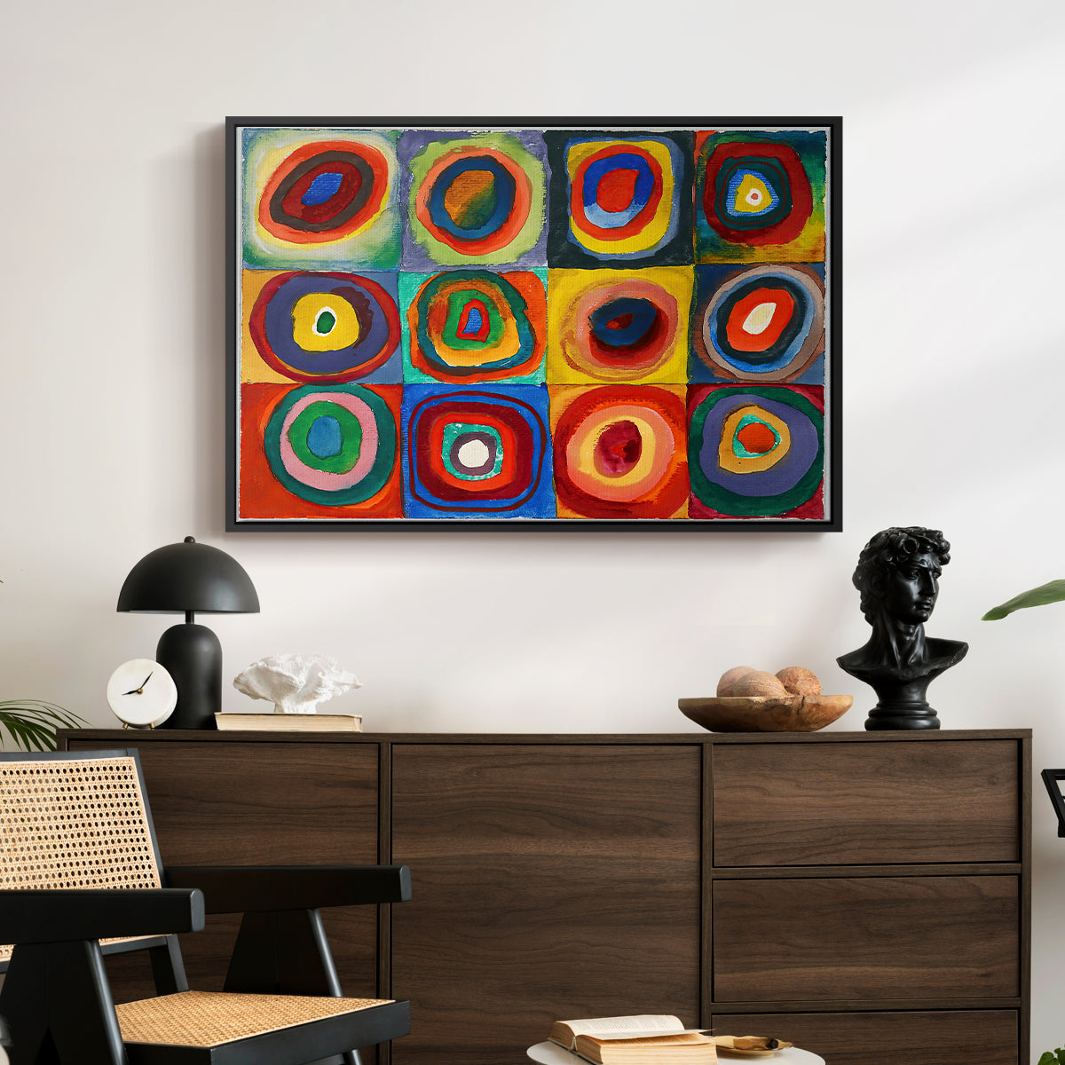 Color Study: Squares with Concentric Circles, 1913 - Floater Framed Canvas Print
