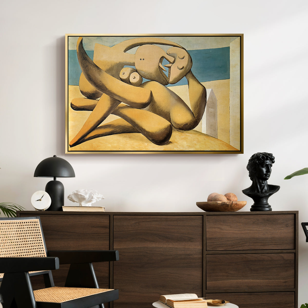 Figures at the Seaside (The Kiss), 1931 - Floater Framed Canvas Print