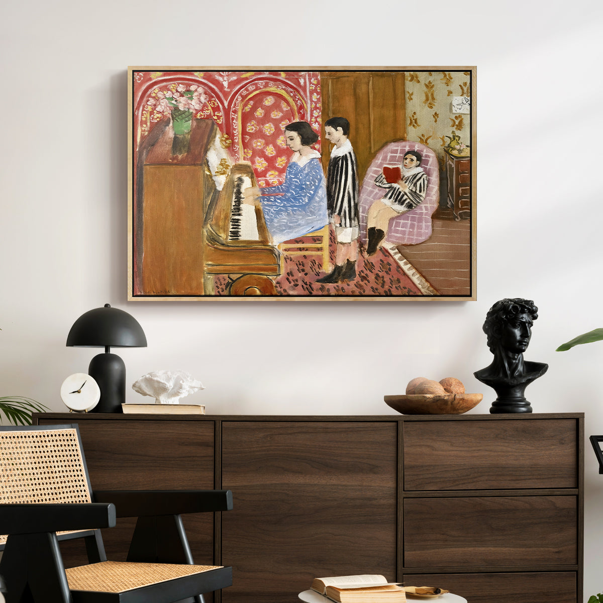 The Piano Lesson, 1923 - Floater Framed Canvas Print