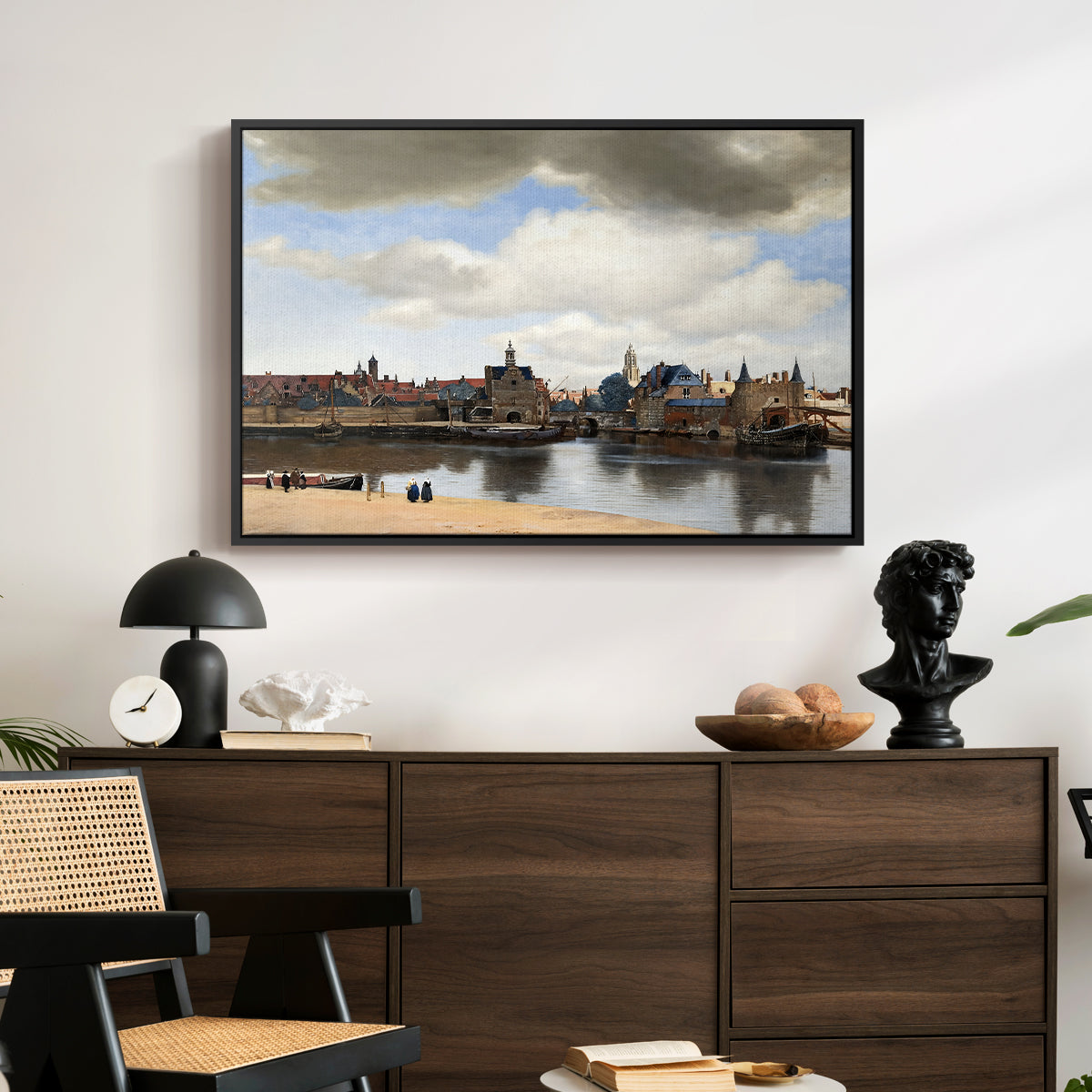 View of Delft, c. 1660-1661 - Floater Framed Canvas Print