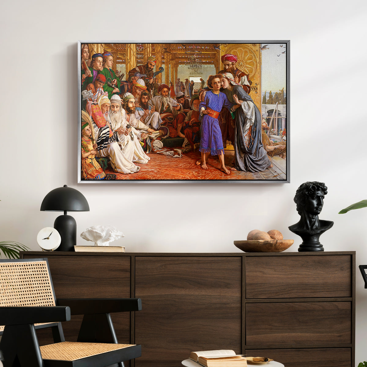 The Finding of the Saviour in the Temple, 1854-1860 - Floater Framed Canvas Print