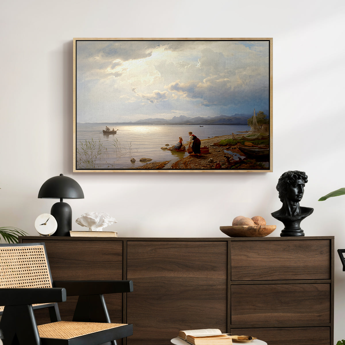 On the Banks of the Chiemsee, 1871 - Floater Framed Canvas Print