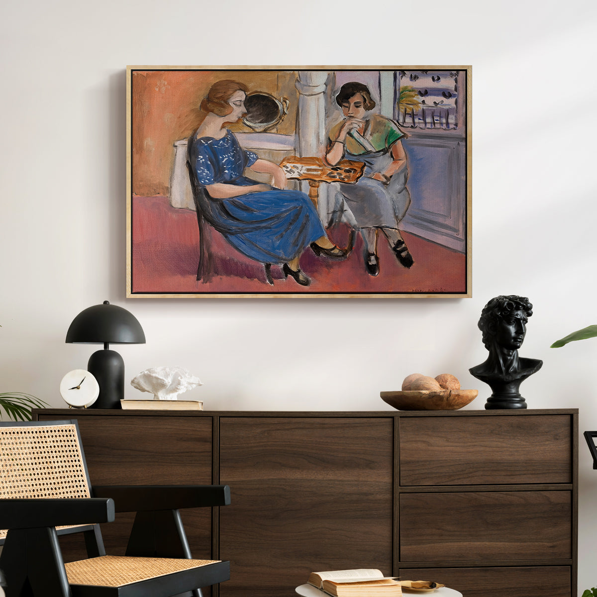 Domino Players, 1921 - Floater Framed Canvas Print