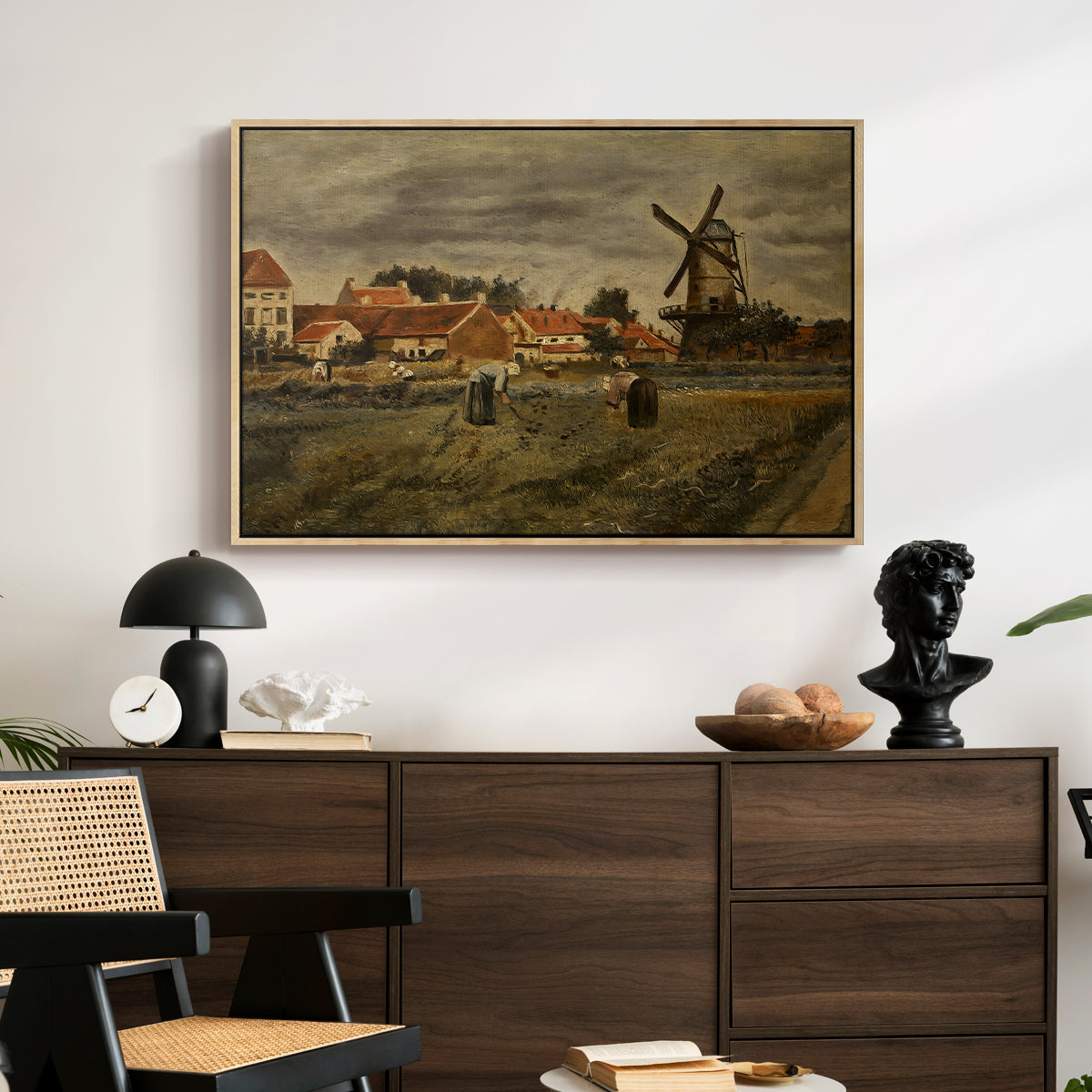 The Potato Harvest, c. 1875 - Floater Framed Canvas Print