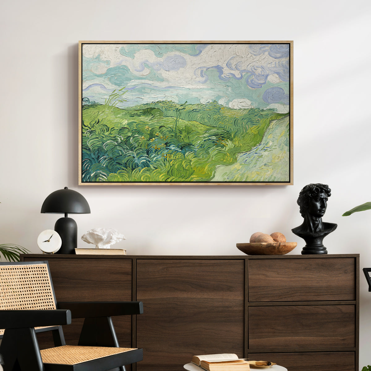 Green Wheat Field, Auvers, 1890 - Floater Framed Canvas Print