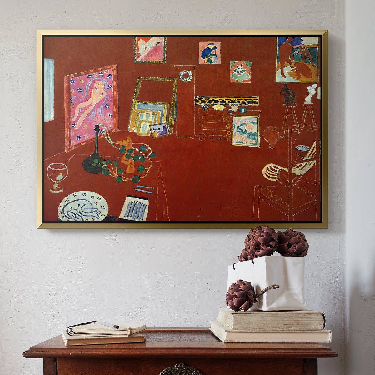 The Red Studio (L'Atelier Rouge), 1911 - Floater Framed Canvas Print