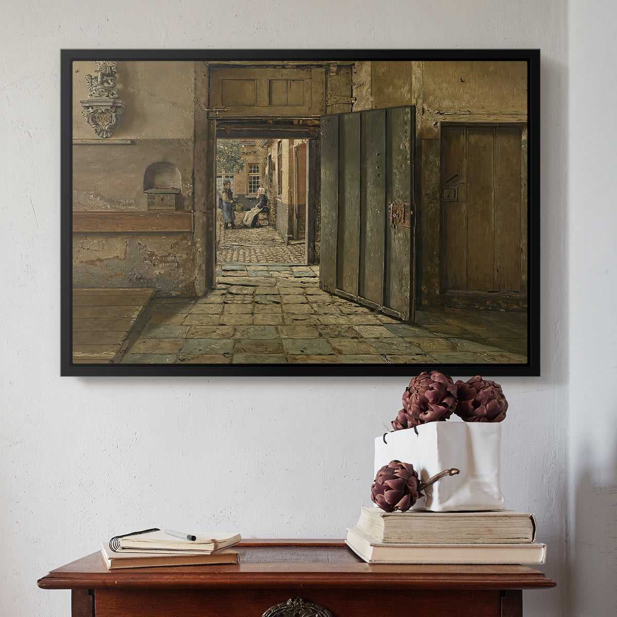 The Conversation, 1884 - Floater Framed Canvas Print
