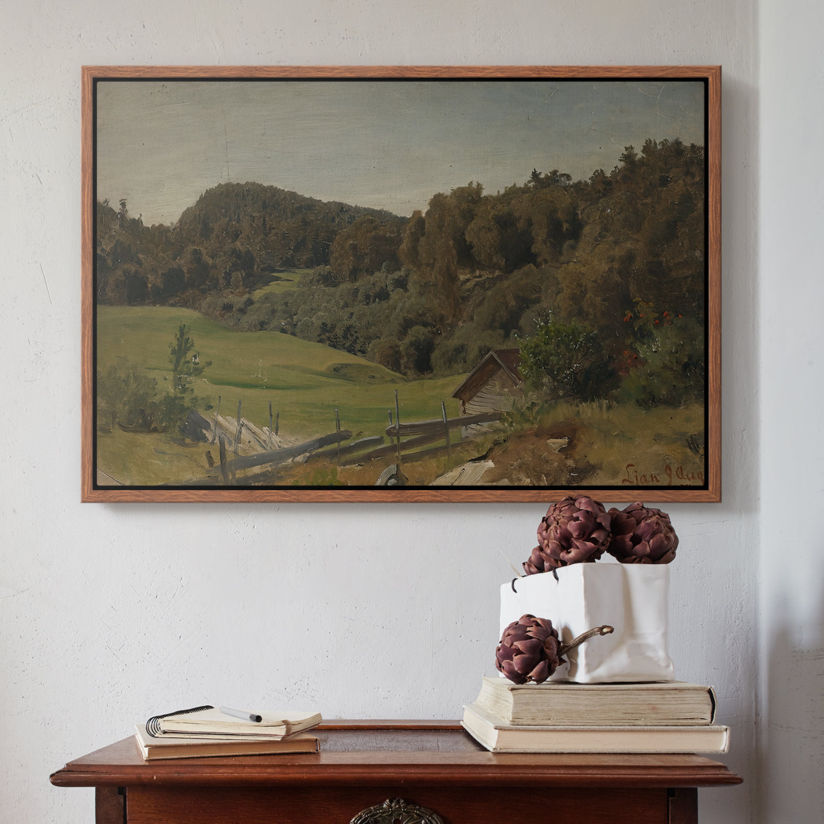 Landscape at Ljan, 1858 - Floater Framed Canvas Print