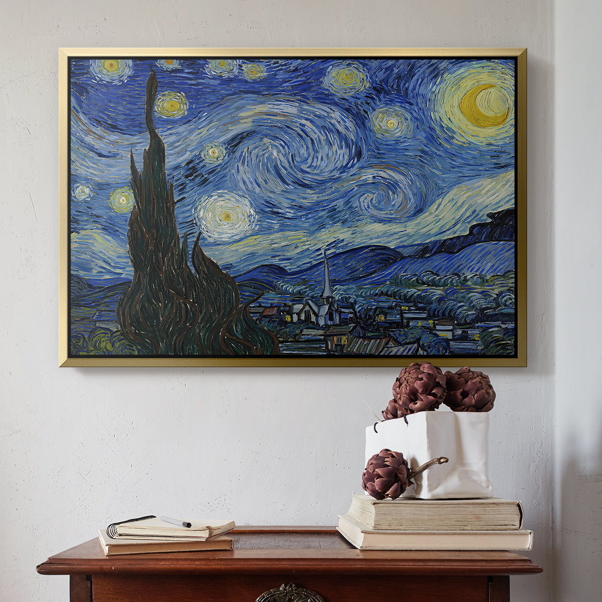 The Starry Night, 1889 - Floater Framed Canvas Print