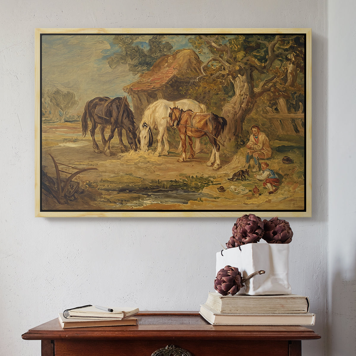 The Midday Meal, 1835 - Floater Framed Canvas Print