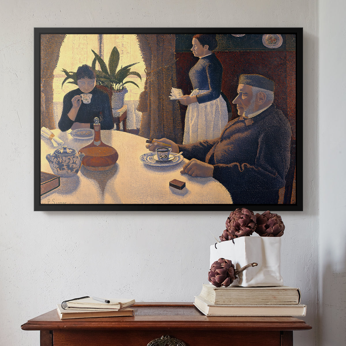 The Dining Room (Breakfast), 1886-1887 - Floater Framed Canvas Print
