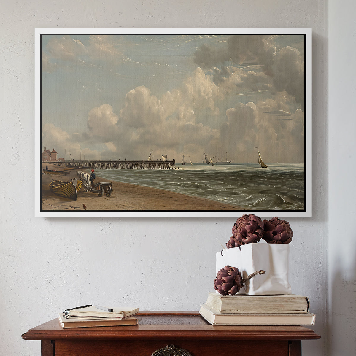 Yarmouth Jetty, 1822 - Floater Framed Canvas Print