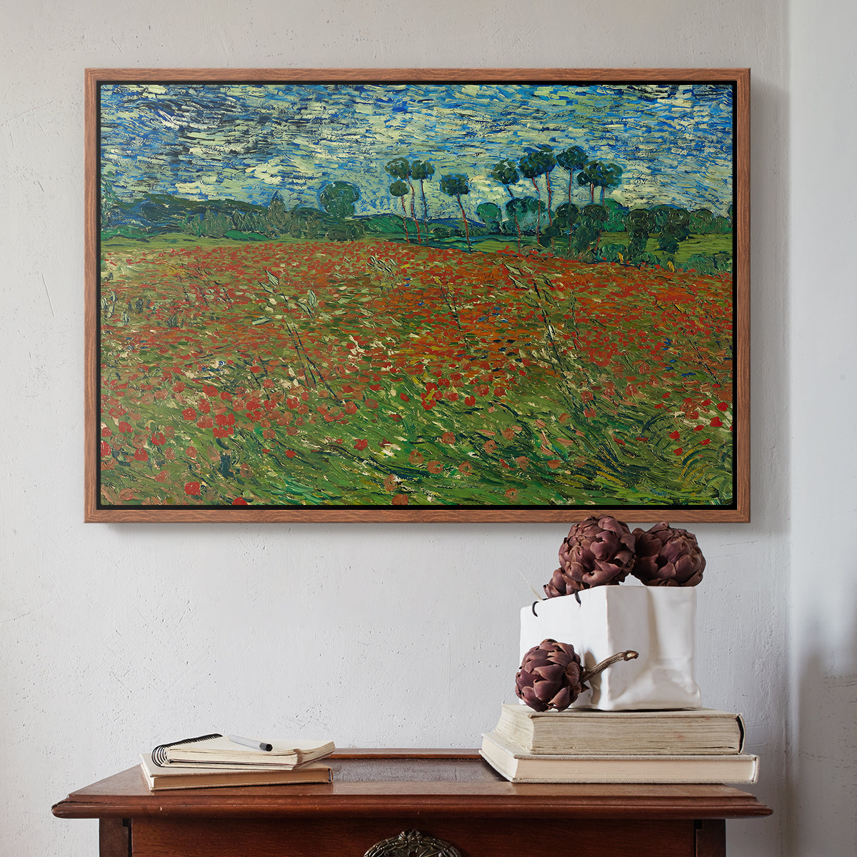 Field with Poppies, 1889 - Floater Framed Canvas Print