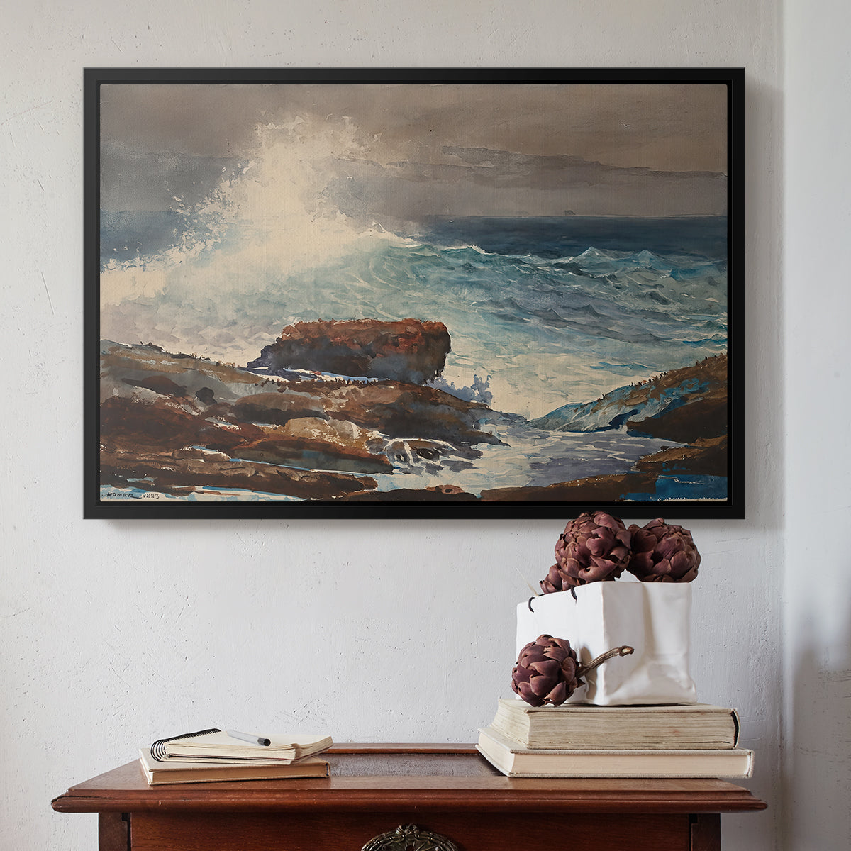 Incoming Tide, Scarboro, Maine, 1883 - Floater Framed Canvas Print
