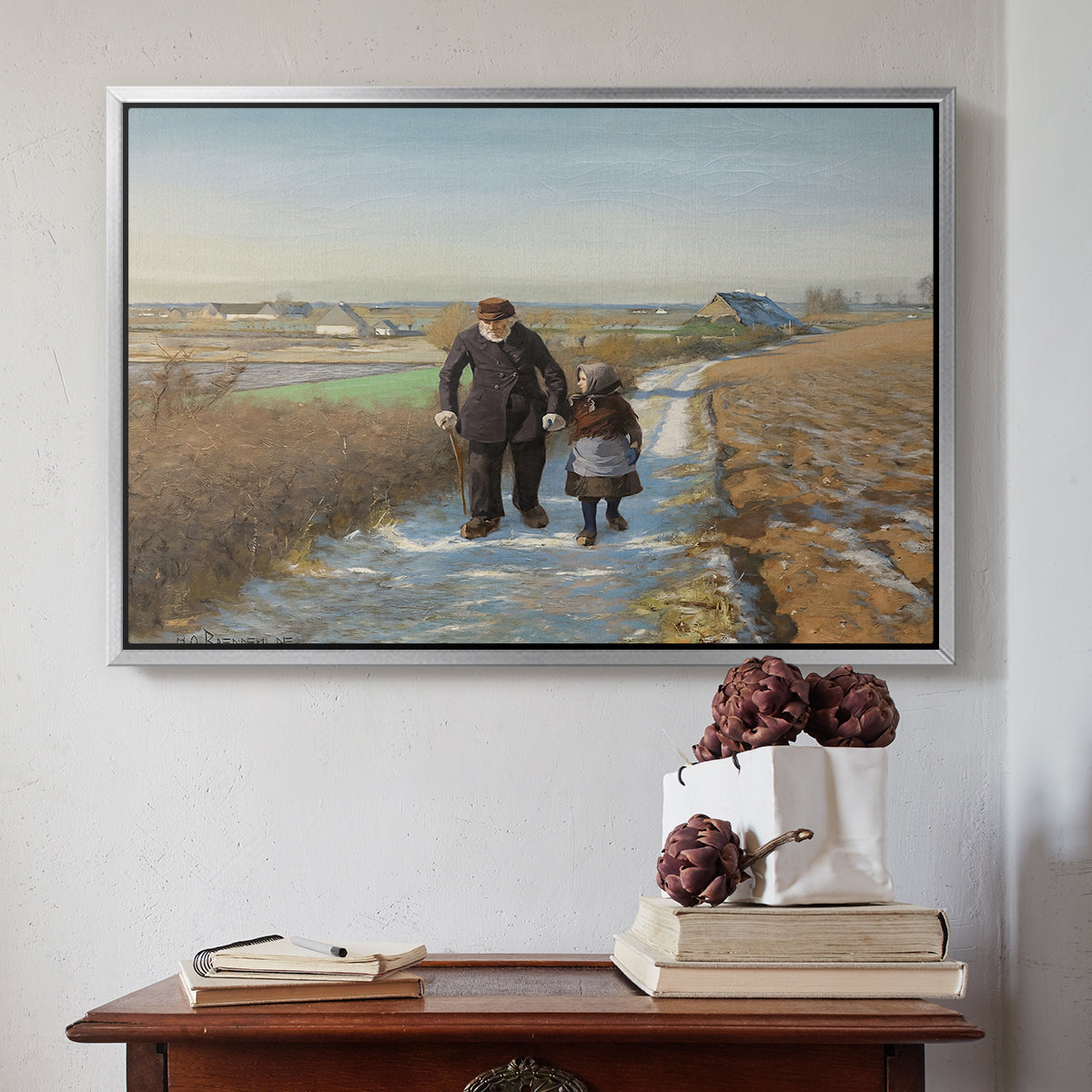 The Old Man and the Child, 1888 - Floater Framed Canvas Print
