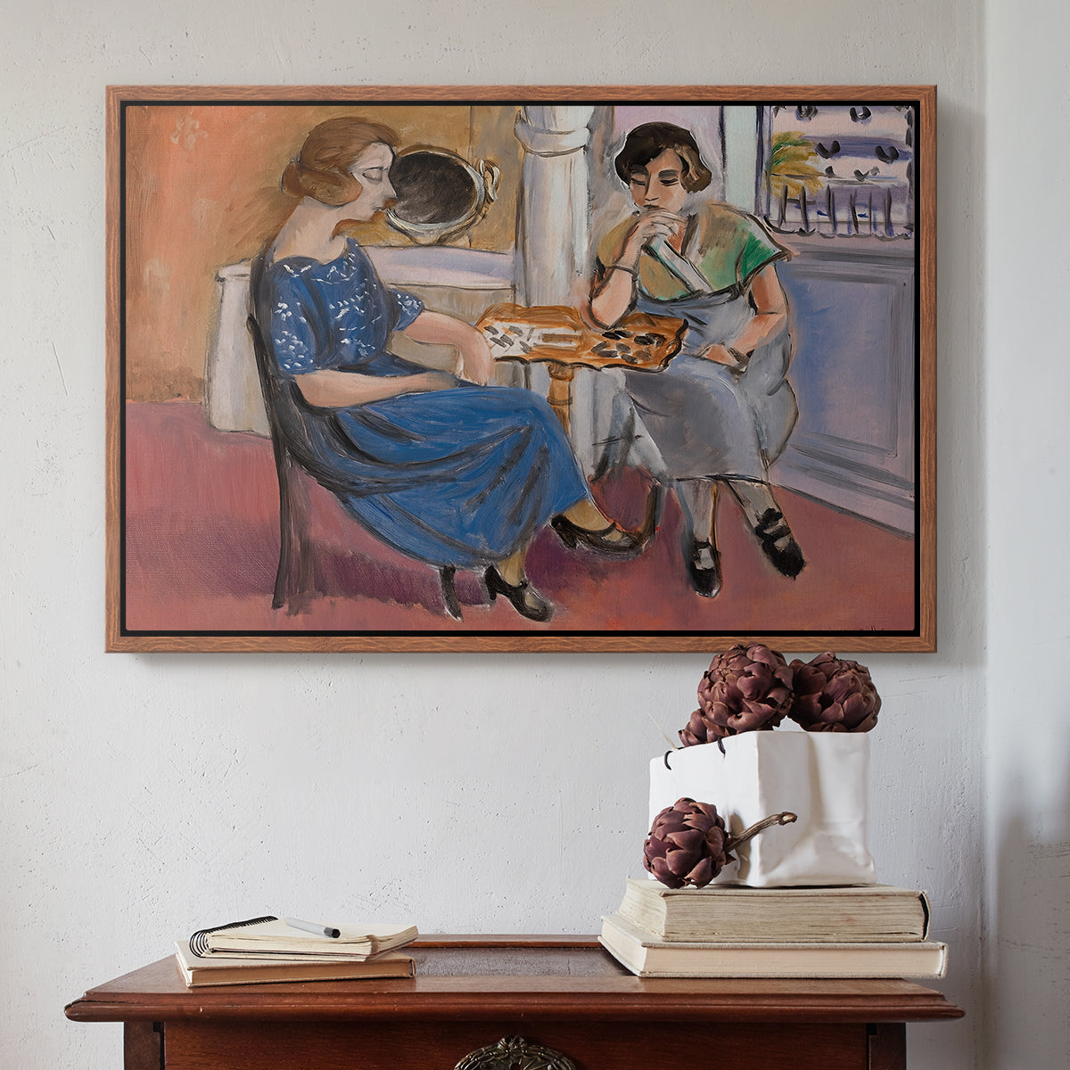 Domino Players, 1921 - Floater Framed Canvas Print