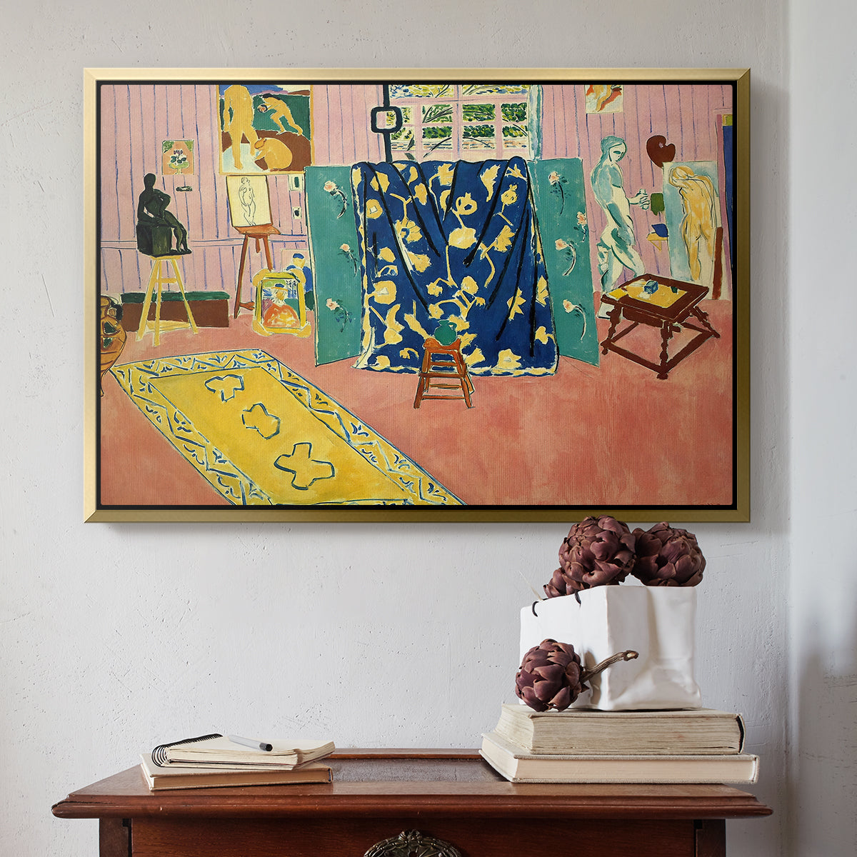 The Pink Studio (L'Atelier Rose), 1911 - Floater Framed Canvas Print