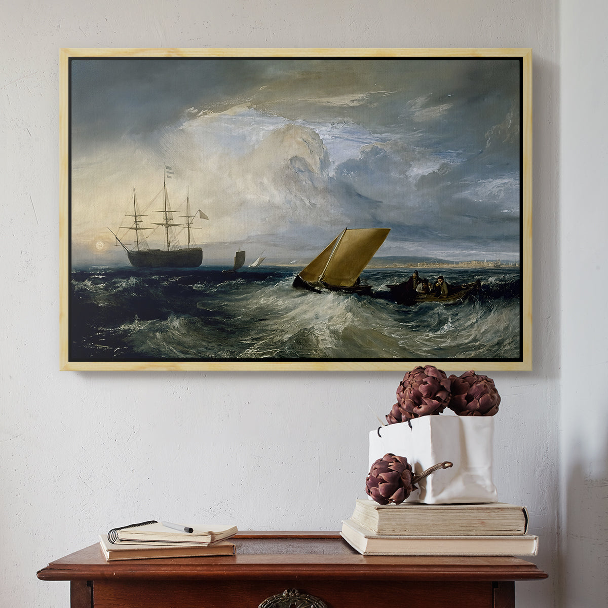 Sheerness as Seen from the Nore, 1808 - Floater Framed Canvas Print