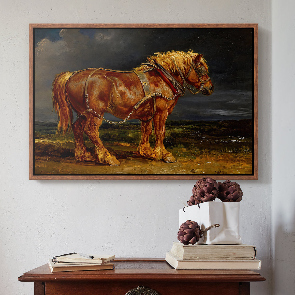 The Shire Horse Elephant in an Extensive Landscape, c. 1850s - Floater Framed Canvas Print