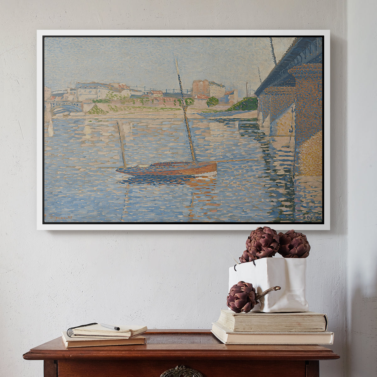 Le Clipper, Asnières, 1887 - Floater Framed Canvas Print