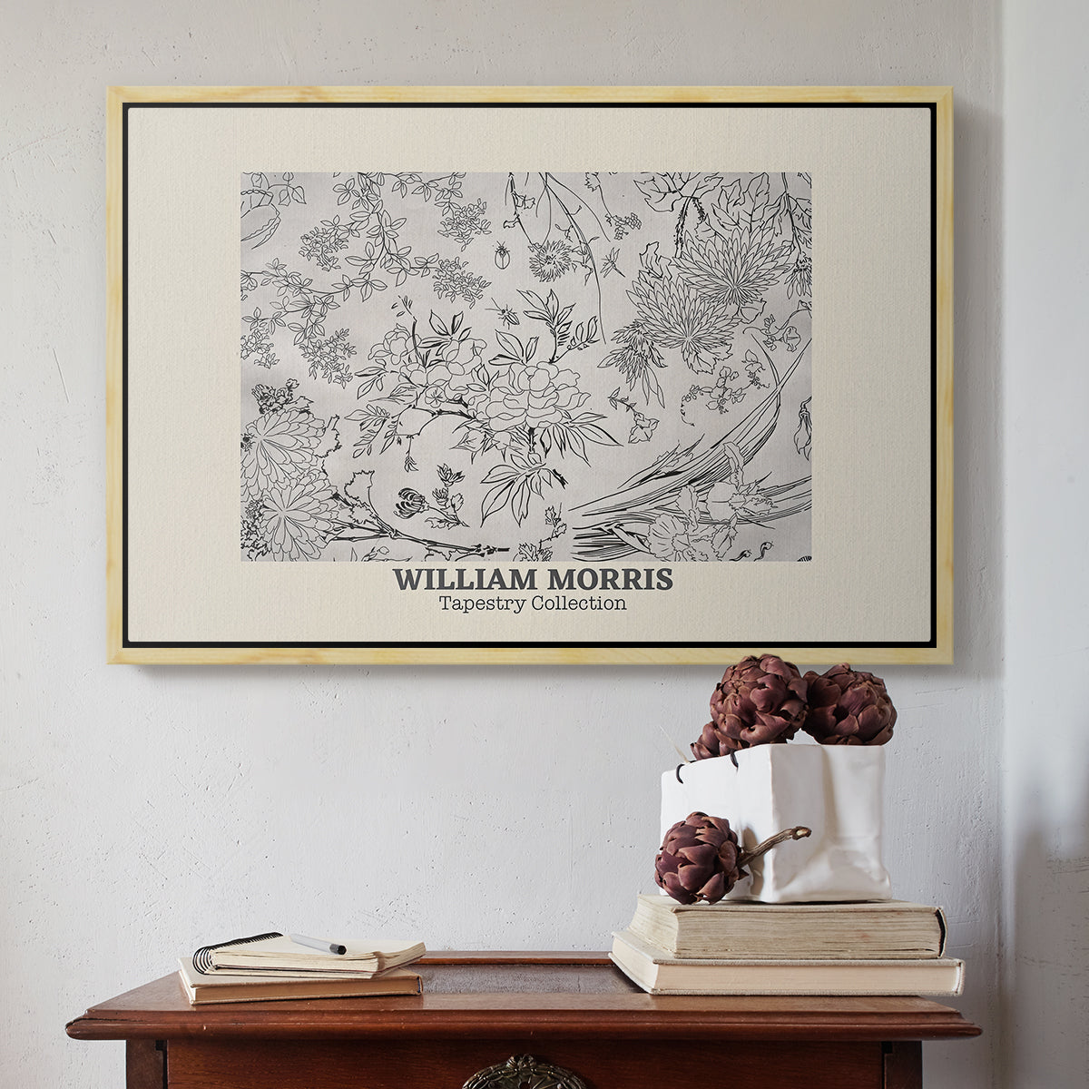 Fleurs, 1866 (Morris Inspired) - Floater Framed Canvas Print
