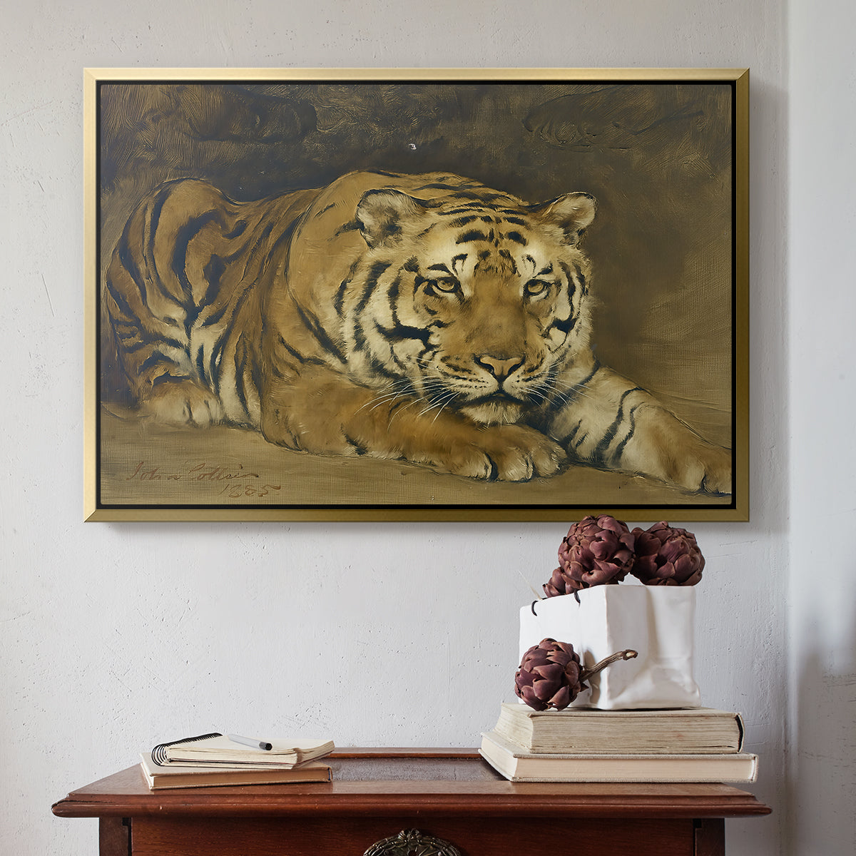 Study of a Tiger for Circe, 1885 - Floater Framed Canvas Print