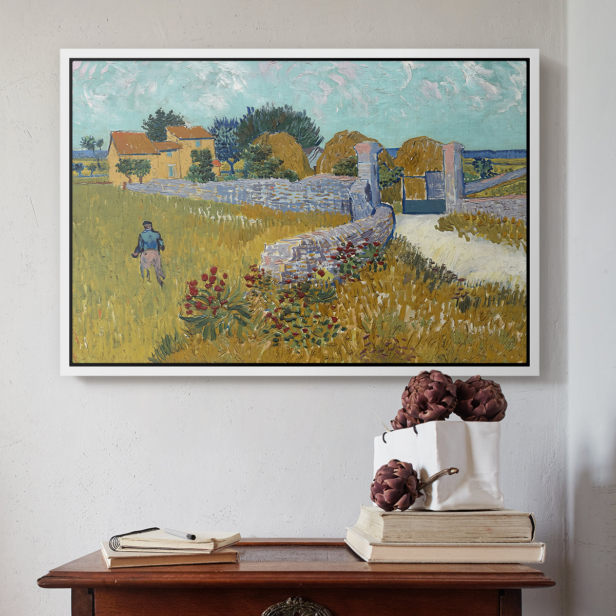 Farmhouse in Provence, 1888 - Floater Framed Canvas Print